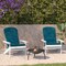 Flash Furniture White Adirondack Chairs with Teal Cushions, 2PK 2-JJ-C14501-CSNTL-WH-GG - alternate 1